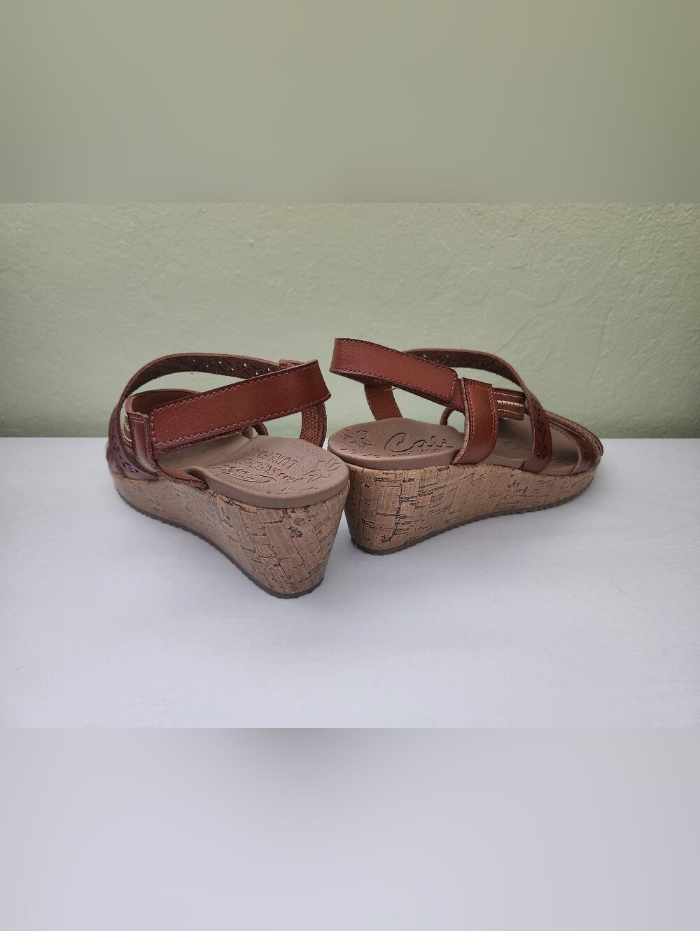 Skechers Beverlee Delicate Glow Brown Wedge Sandals Women's 10 - Picture 5 of 8